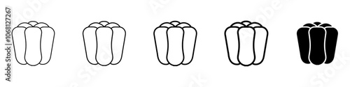 bell pepper icon Simple outline illustration
