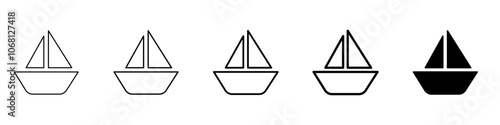 Wallpaper Mural boat icon Simple outline illustration Torontodigital.ca