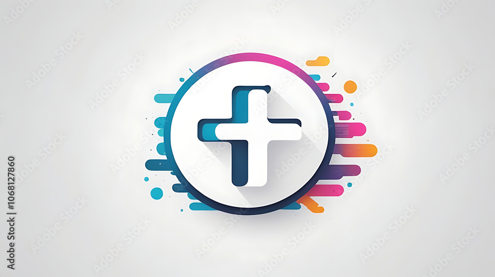 Obraz premium Minimalistic icon of a social media and hastag related log concept for social media on white background.