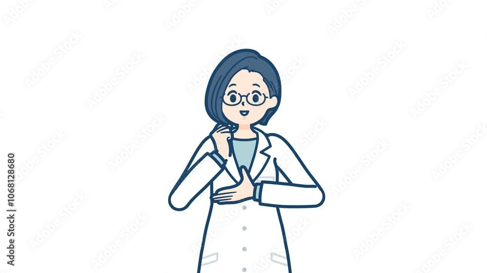 Doctor woman_Inspired Actions and Convincing Gestures_with alpha channel