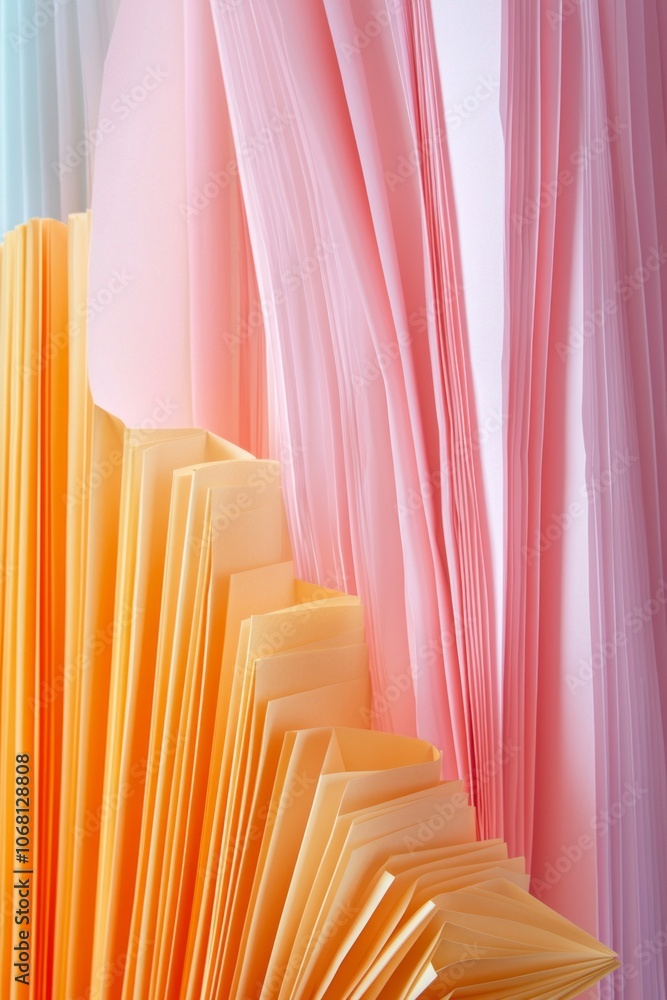 Obraz premium Folded paper in clean pattern with gradient colors 