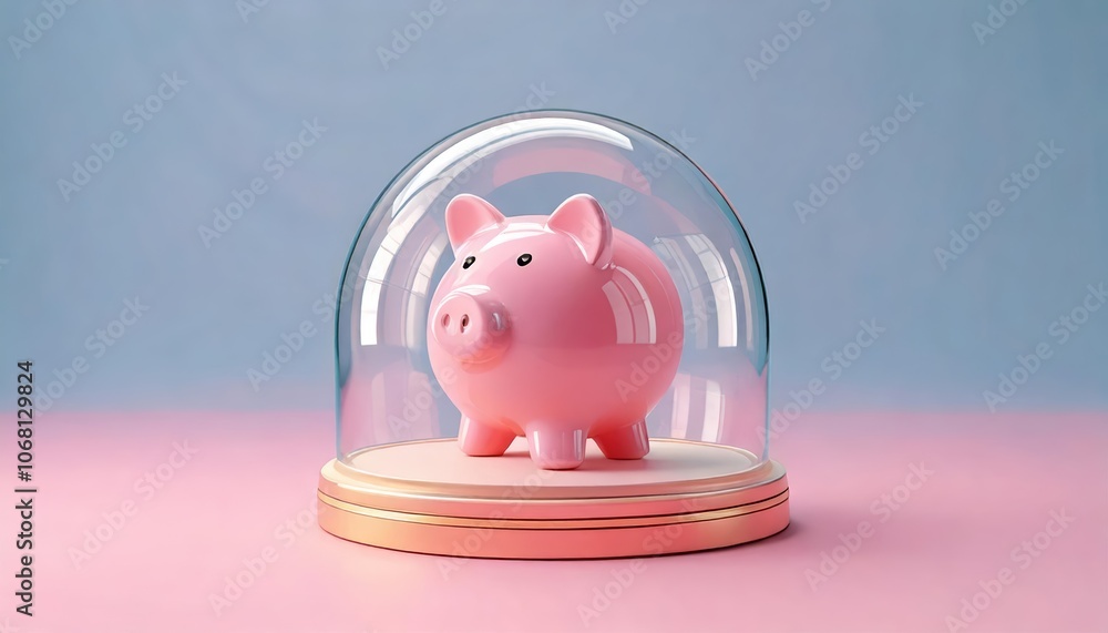 Protect your savings discover the benefits of using a piggy bank within a safe bubble illustration Protect your savings discover the benefits of using a piggy bank within a safe bubble illustration