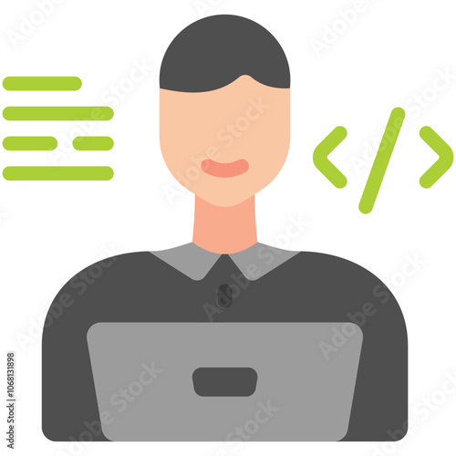 programmer flat icon
