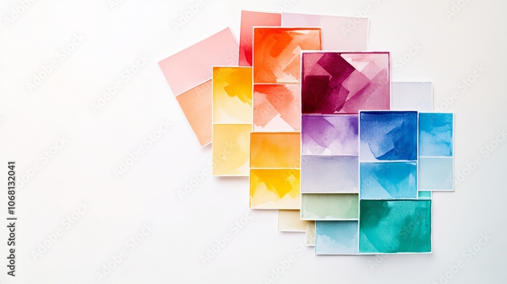 Color Guide Banner Banner of a color guide displaying a range of hues for use in interior ...