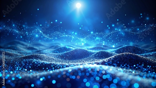 Abstract Dark Blue Background with Glowing Particles for Stunning Landscape Photography Inspiration and Design Elements in Digital Art Creations and Backgrounds for Various Uses