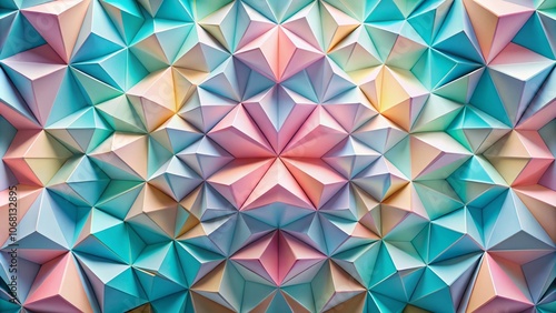 Abstract Geometric Pattern in Pastel Tones with Illusion Colors, Unique Vector Background, Macro Photography of Dynamic Shapes and Textures for Modern Design Applications