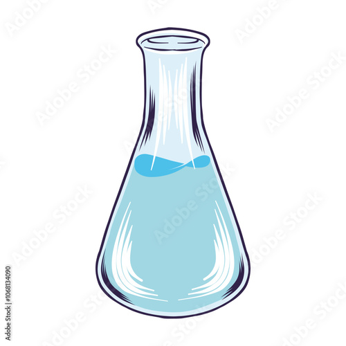 colored illustration of chemical bottles