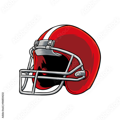 illustration of a red American football helmet
