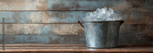 ice bucket against a rural backdrop