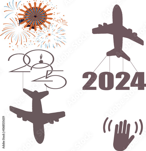 Happy new year 2025 design. With colorful truncated number illustrations.eps 10 Premium vector new year celebration concept. 