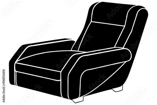 Modern Recliner Chair Line Drawing