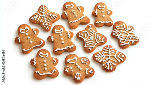 Delicious gingerbread cookies in festive shapes, perfect for Christmas!