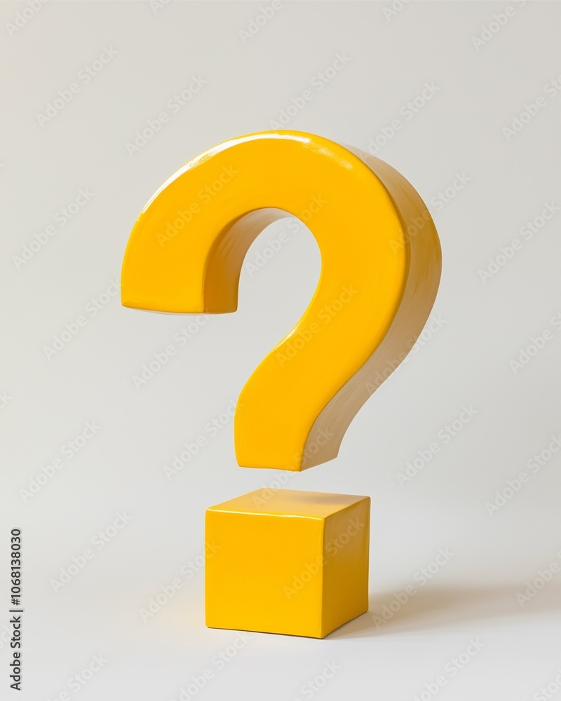 3D Question Mark on a White Background 3D Question Mark on a White Background