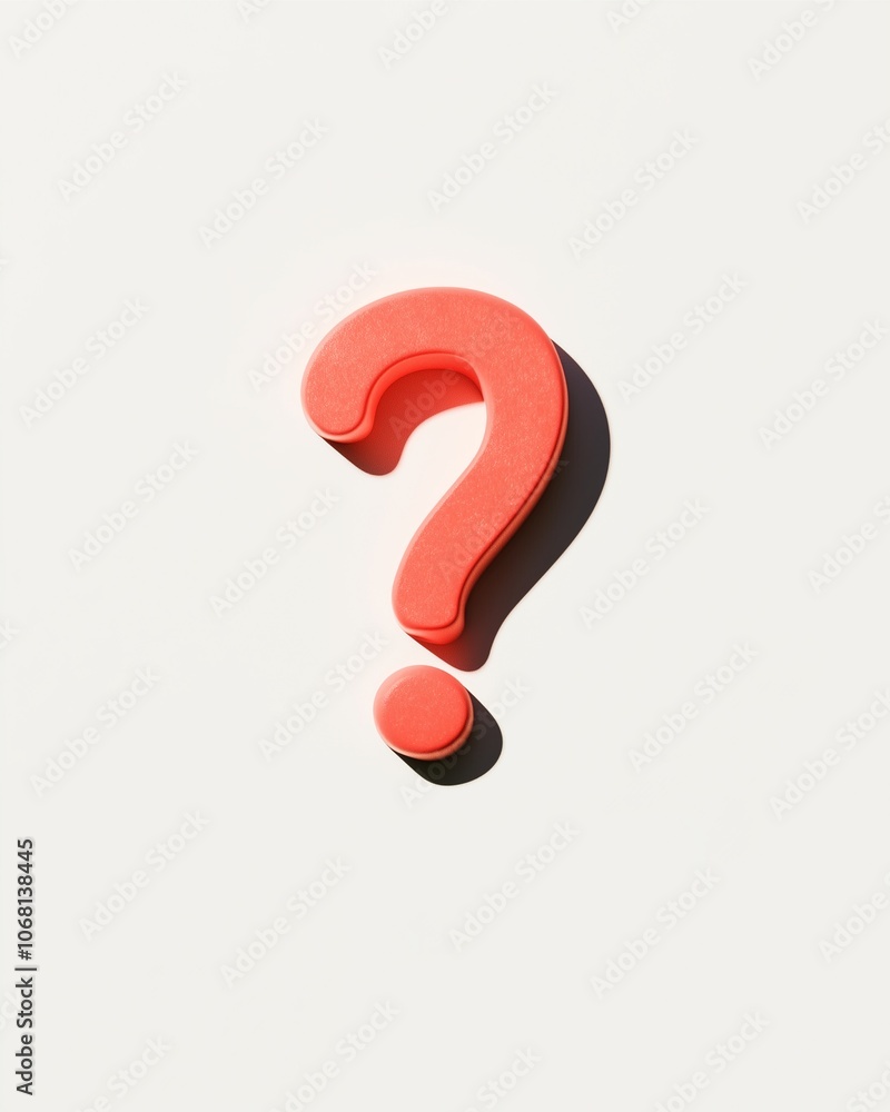3D Question Mark on a White Background 3D Question Mark on a White Background