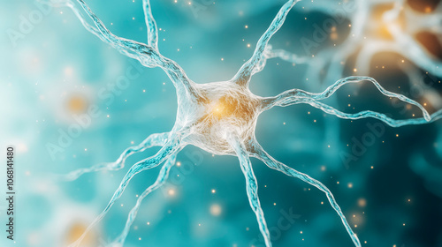 Neural pathways illustrating brain activity and connectivity for scientific research photo