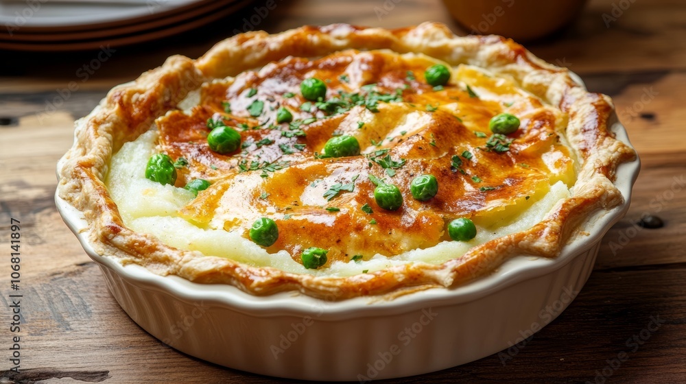 Generic pie with mash and vegetables Generic pie with mash and vegetables