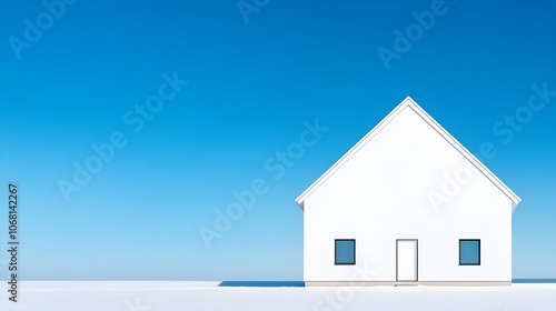 Wallpaper Mural Minimalist White House Snow Torontodigital.ca