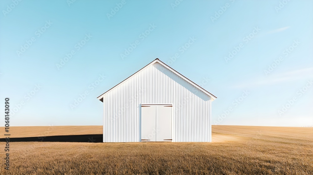 White Barn in Field White Barn in Field