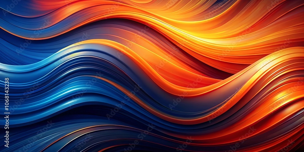 A symphony of flowing lines in vibrant blue and orange hues creates a mesmerizing abstract canvas. A symphony of flowing lines in vibrant blue and orange hues creates a mesmerizing abstract canvas.