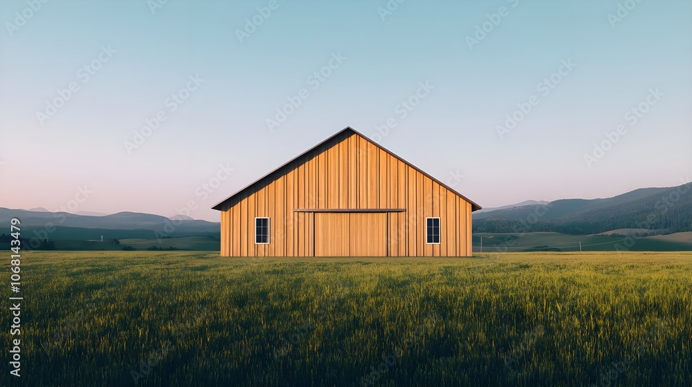 Wooden Barn in Field Wooden Barn in Field