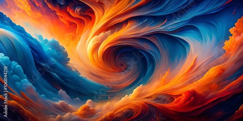 Abstract Swirling Symphony of Color and Form, Evoking a Cosmic Dance of Light and Energy