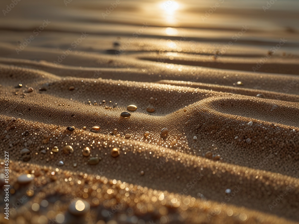 Seashells on a Sandy Beach at Sunset Seashells on a Sandy Beach at Sunset