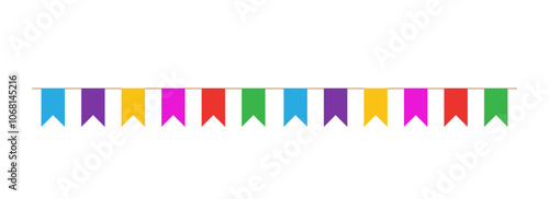 Simple Colorful Bunting Flags for Celebrations