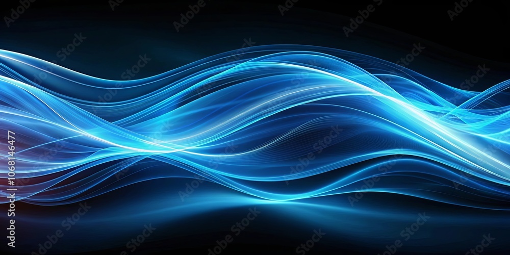 Obraz premium Dynamic Abstract of Interlacing Blue Waves on a Dark Canvas