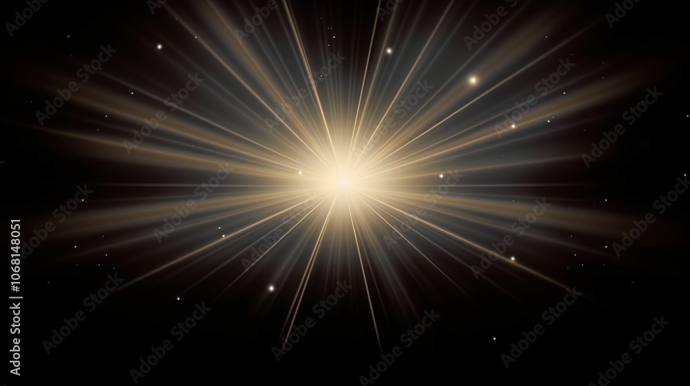 Bright Stellar Light Burst in Dark Space Background Bright Stellar Light Burst in Dark Space Background