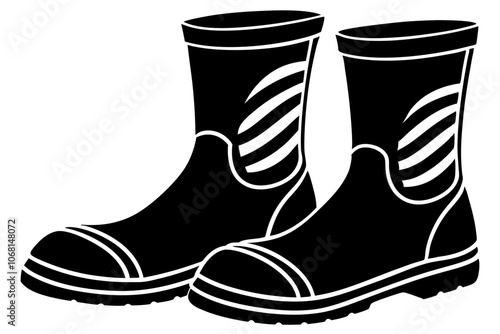 Fisherman boot vector silhouette