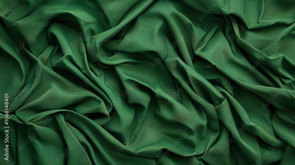 A close-up of wrinkled green fabric, showcasing its texture and rich color, conveying a sense of depth and softness. A close-up of wrinkled green fabric, showcasing its texture and rich color, conveying a sense of depth and softness.