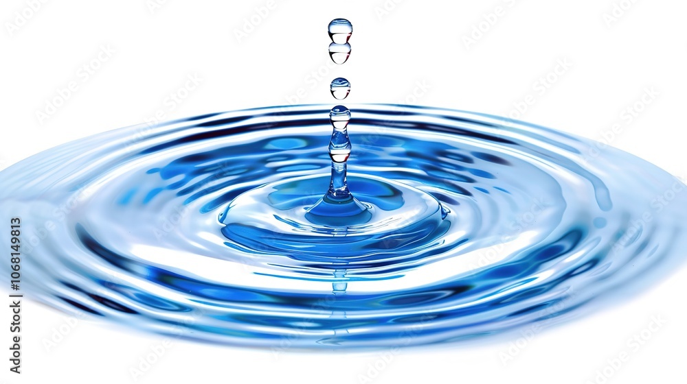 Isolating Bright Water Droplets on a White Background - a captivating and refreshing visual. The isolating bright water droplets on the white background create a striking and pure look. It gives the i