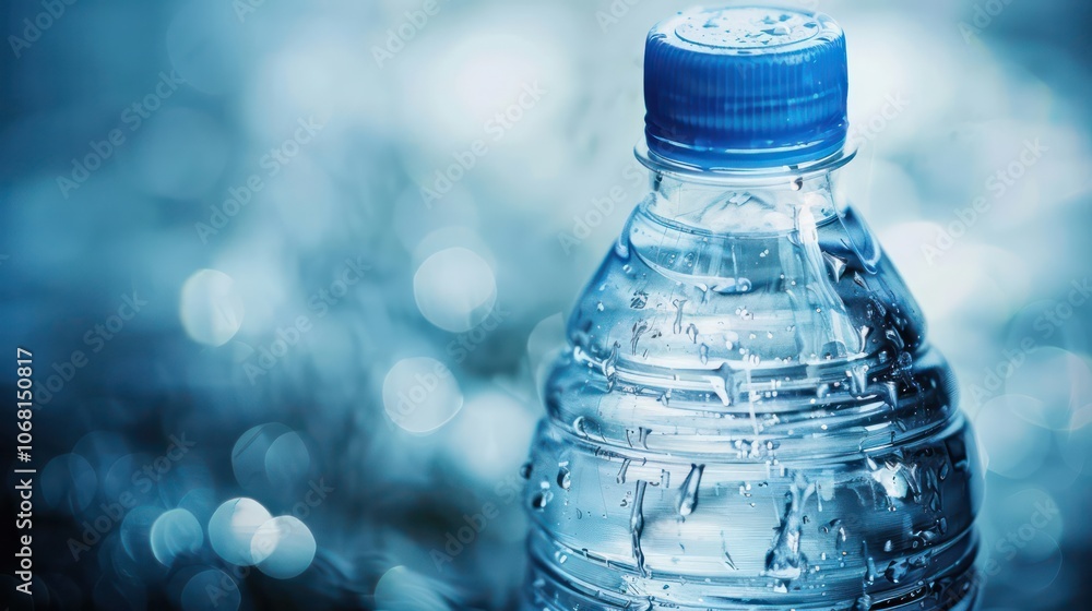 Close-up of Eco-Friendly Water Bottle with Safety Cap, Half-Filled with Clean Water, Signifying Hydration and Safe Drinking Close-up of Eco-Friendly Water Bottle with Safety Cap, Half-Filled with Clean Water, Signifying Hydration and Safe Drinking