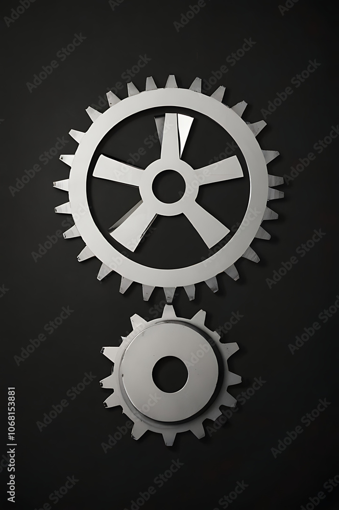Minimalistic icon of a gear symbol for settings and tools on white background. Minimalistic icon of a gear symbol for settings and tools on white background.