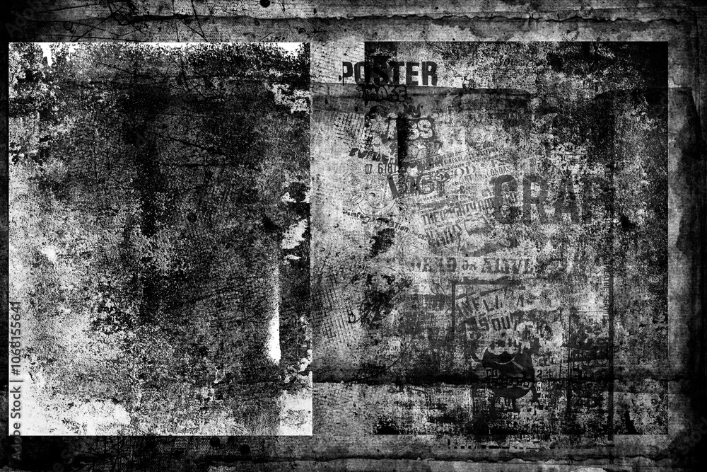 Fototapeta premium Abstract grunge lettering background. Monochrome abstract grunge black and white illustration 