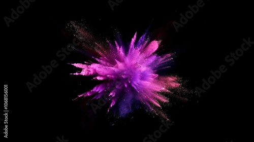 Colored Powder Explosion in the Background - a vibrant and exciting visual. The colored powder explosion in the background creates a dynamic and eye-catching look. It gives the impression of a spectac photo