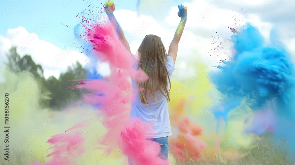 Colored Powder Explosion in the Background - a vibrant and exciting ...