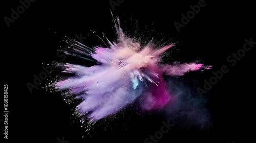 Colored Powder Explosion in the Background - a vibrant and exciting visual. The colored powder explosion in the background creates a dynamic and eye-catching look. It gives the impression of a spectac photo