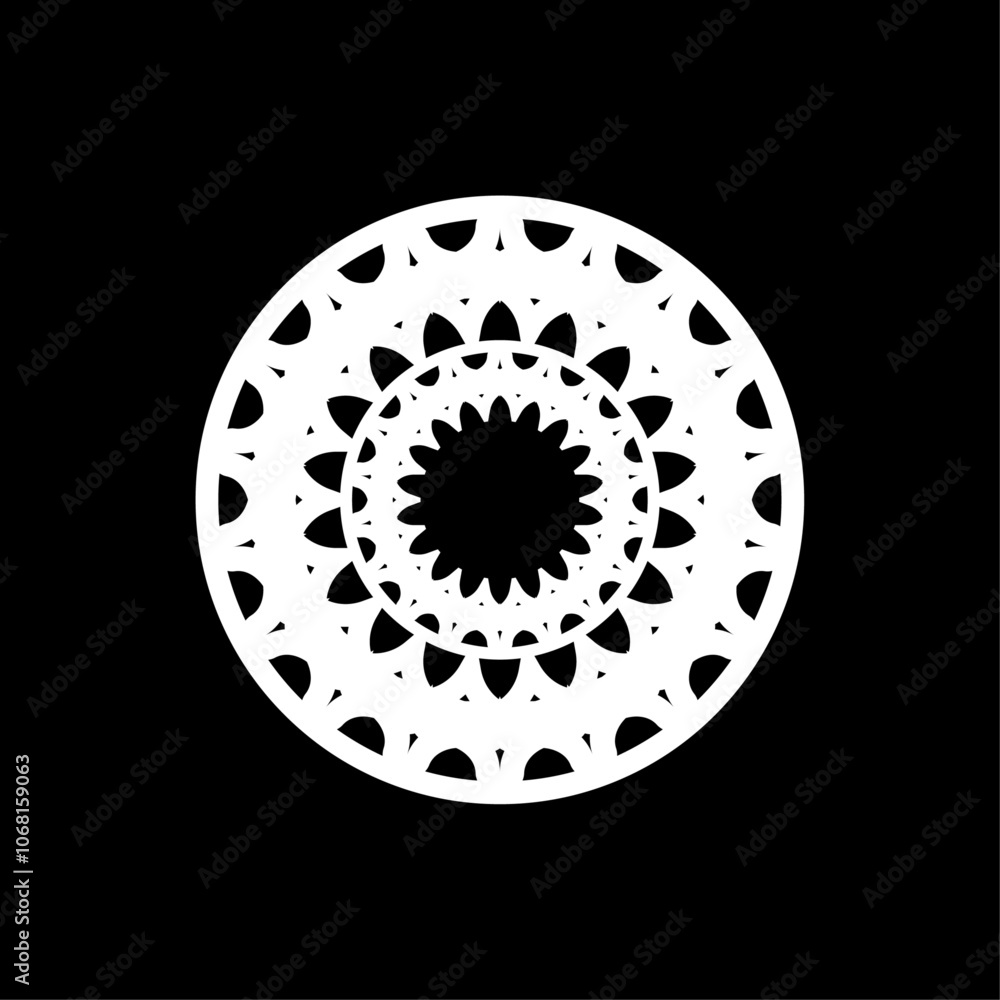 black and white spiral decorative circle design decoration abstract border pattern vector black and white spiral decorative circle design decoration abstract border pattern vector