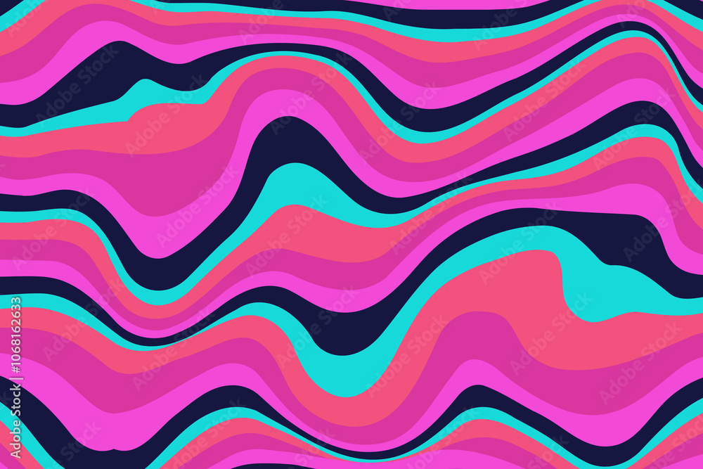 Wavy Abstract Pattern with Pink Purple and Teal Tones Wavy Abstract Pattern with Pink Purple and Teal Tones