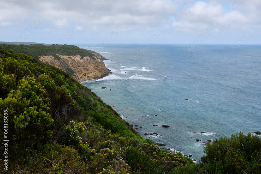 View from southern tip of the Otways on the Great Ocean Road - Cape Otway, Victoria, Australia View from southern tip of the Otways on the Great Ocean Road - Cape Otway, Victoria, Australia