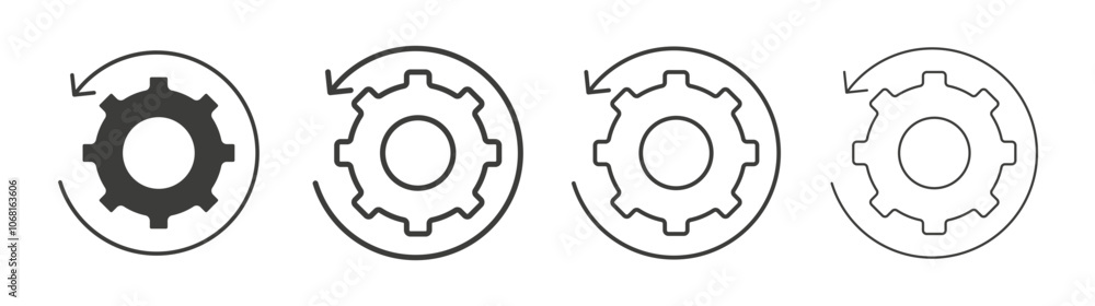 Recovery icon set vector in black and white colors Recovery icon set vector in black and white colors