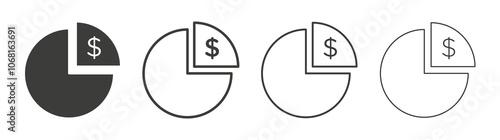Ratio icon set vector in black and white colors