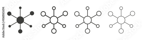 Dependency icon set vector in black and white colors