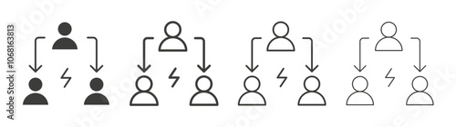 Third party icon set vector in black and white colors