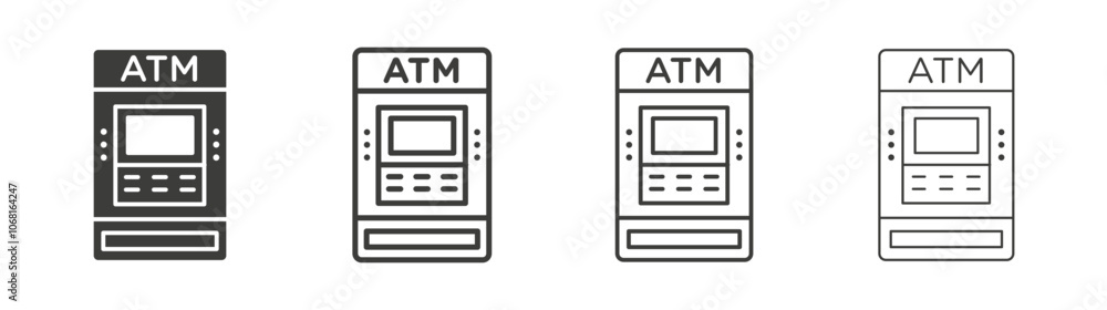 ATM icon pack. vector illustration ATM icon pack. vector illustration