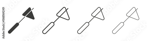 Reflex hammer icon set vector in black and white colors