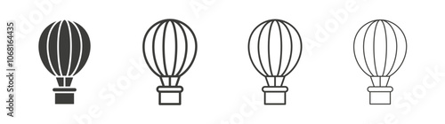 Hot air balloon icon pack. vector illustration