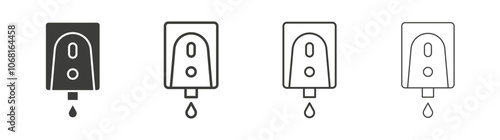 Electrical soap box icon set vector in black and white colors