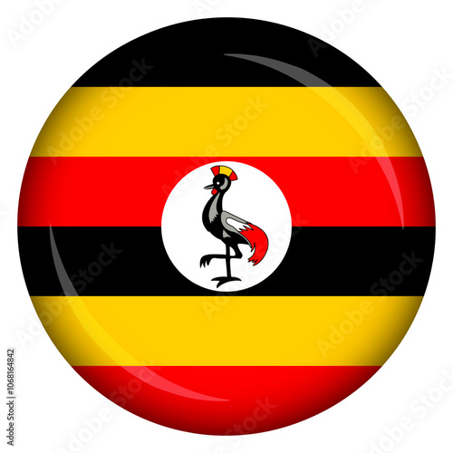 Free Download Uganda flag circle pin and badge - GFXLoad
